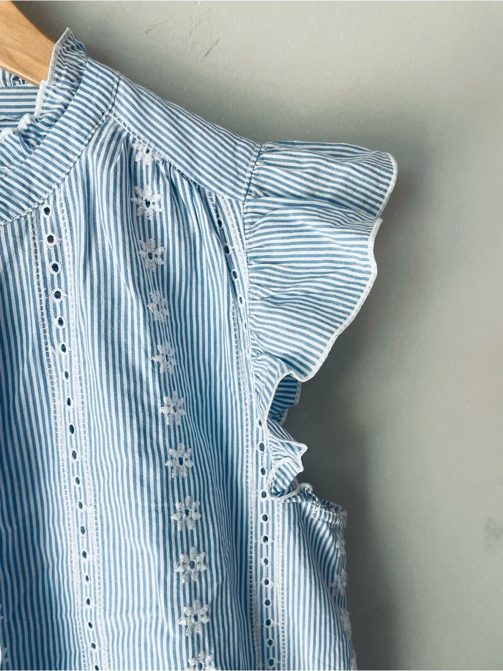 LOFT Eyelet Ruffle Top - Picture 4 of 7